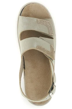 Sandali beige con cinturini regolabili e soletta estraibile Prima riga 0183