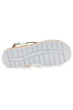 Sandali beige con fasce incrociate e strass MIO TEMPO LR242939