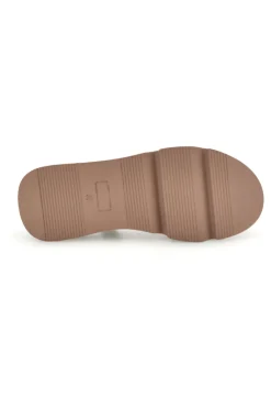 Sandali beige con fasce incrociate e zeppa Burani 52192C1579