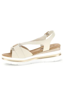 Sandali beige con fasce incrociate e memory soft Energy E490
