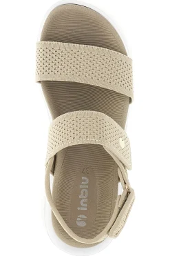 Sandali beige con fasce traforate e velcro Inblu 30 TT