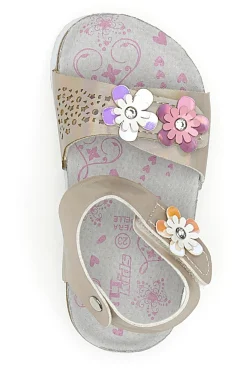 Sandali beige con fiori PITT KIDS 14330