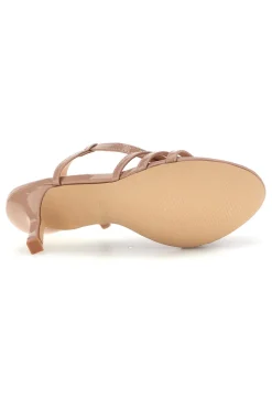 Sandali beige con listini e tacco medio First lady P709