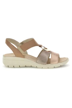 Sandali beige con sottopiede in vera pelle super comfort e sistema anti-shock Imac 1079705419213