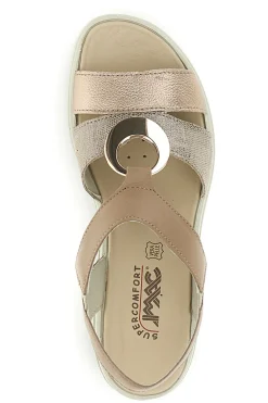 Sandali beige con sottopiede in vera pelle super comfort e sistema anti-shock Imac 1079705419213