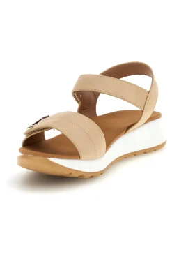 Sandali beige con strappi in velcro suola comfort Plocadi Bza242387a