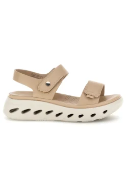 Sandali beige con strappi in velcro suola comfort Plocadi G88382