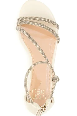 Sandali Beige Con Strass e Cinturino alla Caviglia MON DIEU 680