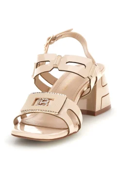 Sandali beige con tacco largo e cinturino Laura biagiotti 9739