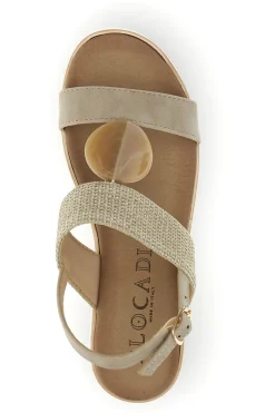 Sandali beige con zeppa e cinturino Plocadi 11075116