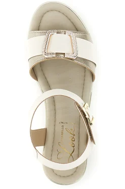 Sandali Beige con zeppa e fibbia decorativa Pittarello look MK3705258