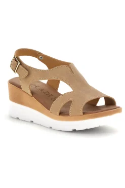 Sandali beige con zeppa e cinturino Plocadi 11074113