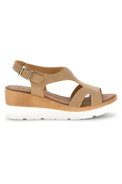 Sandali beige con zeppa e cinturino Plocadi 11074113