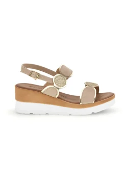 Sandali beige con zeppa Plocadi 11075035
