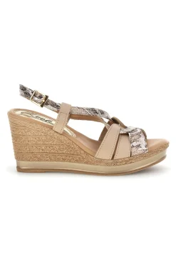 Sandali beige Made in Italy con tomaia in pelle Pittarello look MK3226228