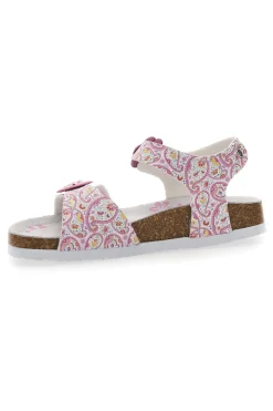 Sandali bianchì con fantasia rosa con fibbie regolabili Pitt Kids 14503