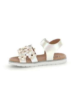 Sandali bianchi con applicazioni floreali Pitt kids 392618S