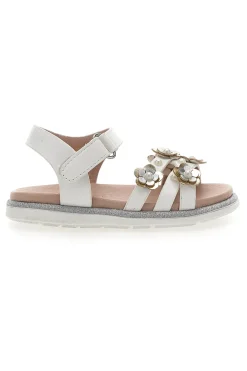 Sandali Bianchi Con Applicazioni Floreali Pitt Kids 392413