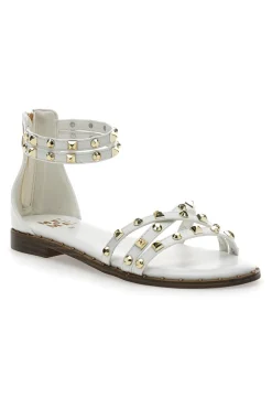 Sandali bianchi con borchie e doppio cinturino Me & Me 1662