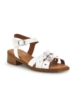 Sandali bianchi con cinturini decorati Prima riga L43