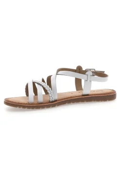 Sandali bianchi con cinturini intrecciati CAFE' COST 95160