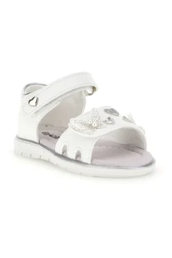 Sandali bianchi con cuori argento Grazie girl 200C574