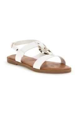 Sandali bianchi con decoro circolare frontale Mon Dieu PREA3712