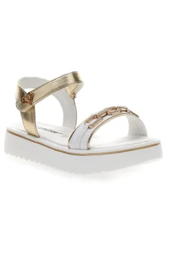 Sandali Bianchi Con Dettagli Oro Energy 539