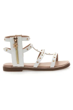 Sandali bianchi con dettagli oro Pitt Kids 39G2537S