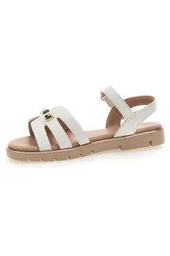 Sandali Bianchi Con Dettagli Oro Pitt Kids 392427