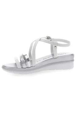 Sandali Bianchi con Dettagli Argento e Platform MIO TEMPO 2433