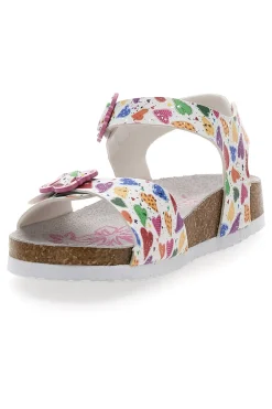 Sandali bianchi con fantasia fruttata e fibbie PITT KIDS 14504