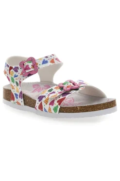Sandali bianchi con fantasia fruttata e fibbie PITT KIDS 14504