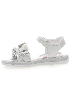 Sandali Bianchi con Farfalle Decorative e Chiusura a Velcro GRAZIE GIRL 14330