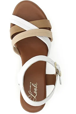 Sandali Bianchi con Fascette Incrociate Pittarello Look 243205