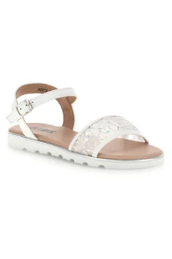 Sandali bianchi con fascia brillante Pitt kids 392637S