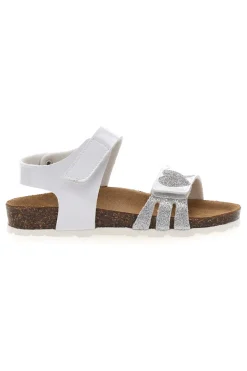 Sandali bianchi con glitter e chiusura a strappo Pitt Kids 45260TWV