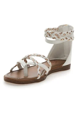 Sandali bianchi con intrecci effetto corda Me & Me 1668