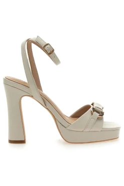Sandali Bianchi con Plateau e Tacco Alto e Dettaglio Dorato Mon Dieu B075Q82