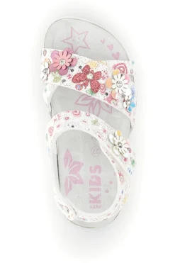 Sandali Bianchi con Stampa Floreale Pitt kids 14407