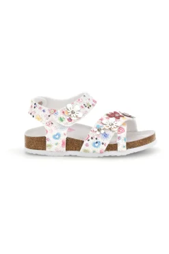 Sandali Bianchi con Stampa Floreale Pitt kids 14407