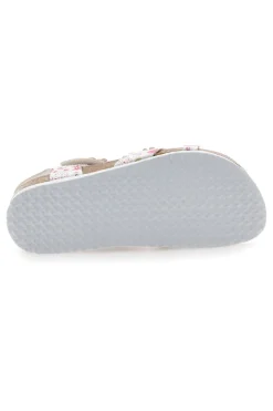 Sandali bianchi con stampa floreale e strappo Pitt Kids 14407