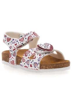 Sandali bianchi con stampa cuori Pittarello Bio 257A745SR