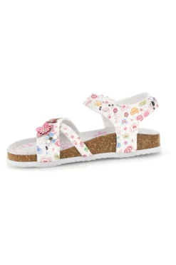 Sandali Bianchi con Stampa Floreale Pitt kids 14407