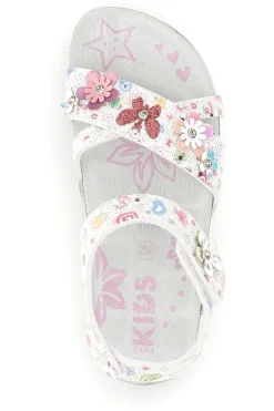 Sandali Bianchi con Stampa Floreale Pitt kids 14407