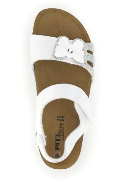 Sandali bianchi con strappi e applicazione Pitt kids 45266TWV