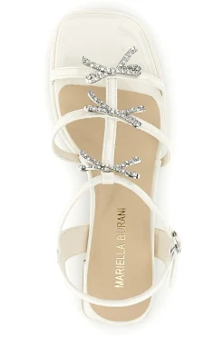 Sandali bianchi con strass e tacco largo Mariella Burani 519601320