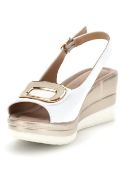 Sandali Bianchi con zeppa e morsetto Pittarello look MK3908352