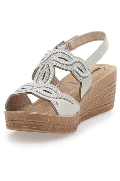 Sandali Bianchi con zeppa decorati Inblu 14 GO