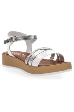 Sandali Bianchi e Argento con Platform Mio Tempo 4194